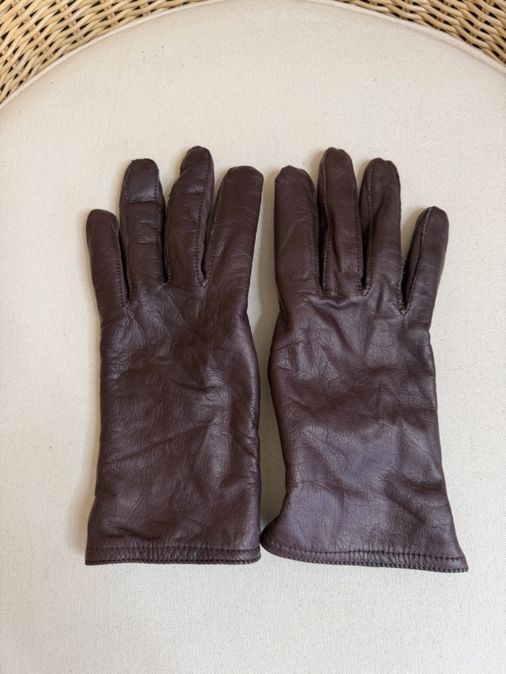 Vintage Women’s Brown Leather Gloves Size Large
